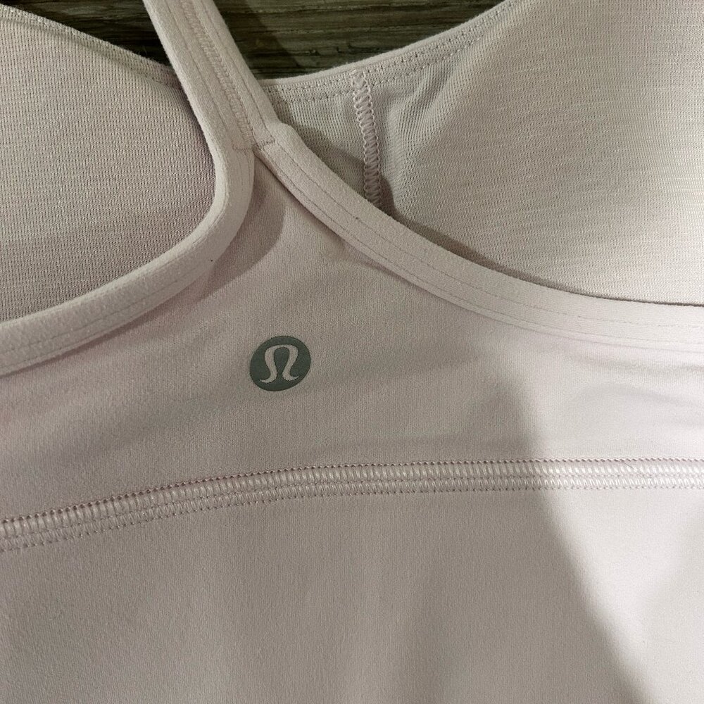 Lululemon Flow Y Bra Light Support, A/B Cup (Meadowsweet Pink) | Size 6 - Picture 5 of 5